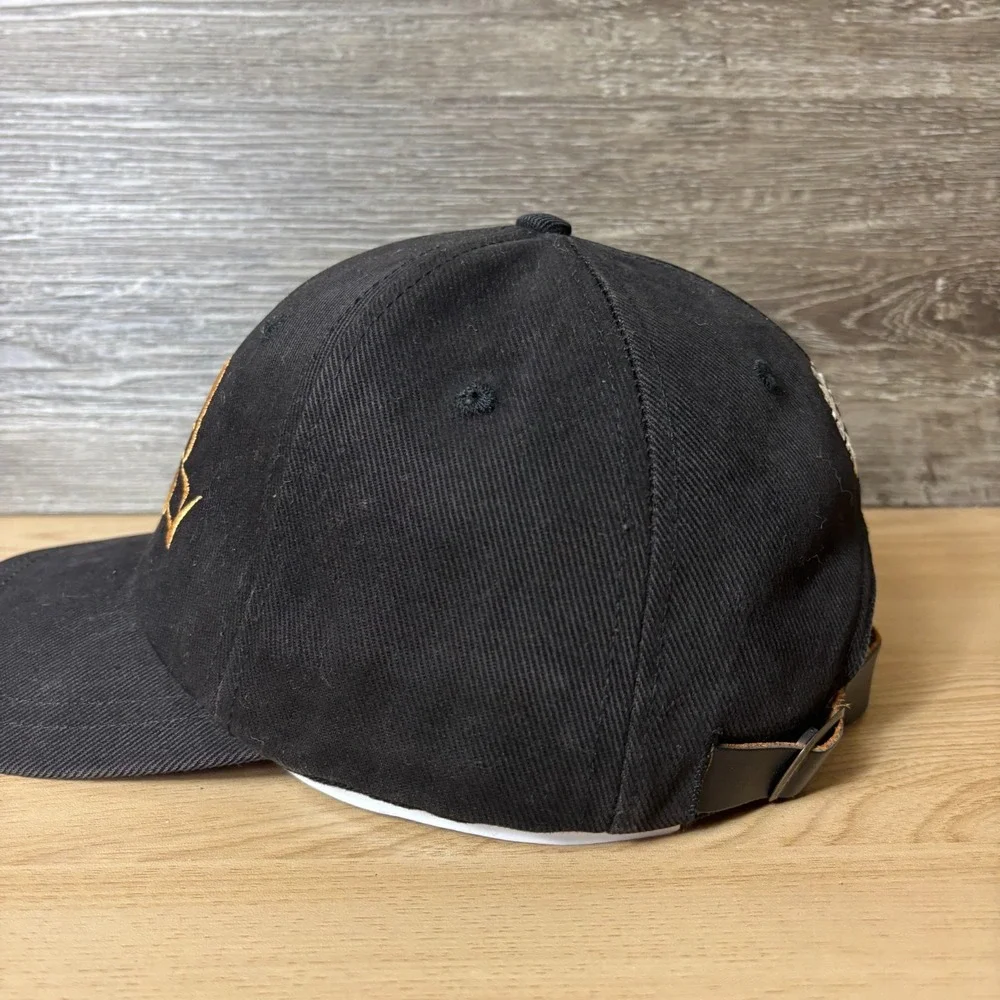 Vintage Bombardier Hat Cap Strap Back Black One Size Adjustable